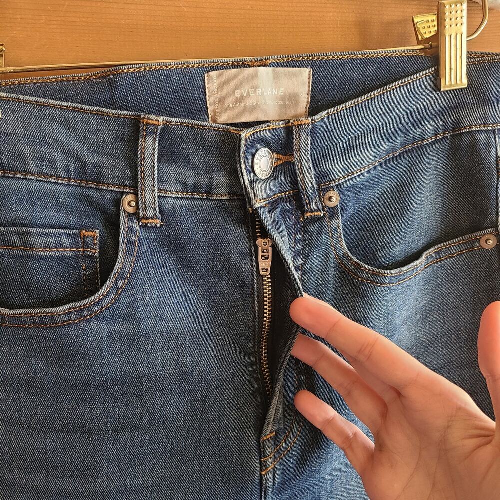 Everlane Authentic Stretch Slim Bootcut Jean 25 Boho Western Pant High Rise Crop - Picture 5 of 5